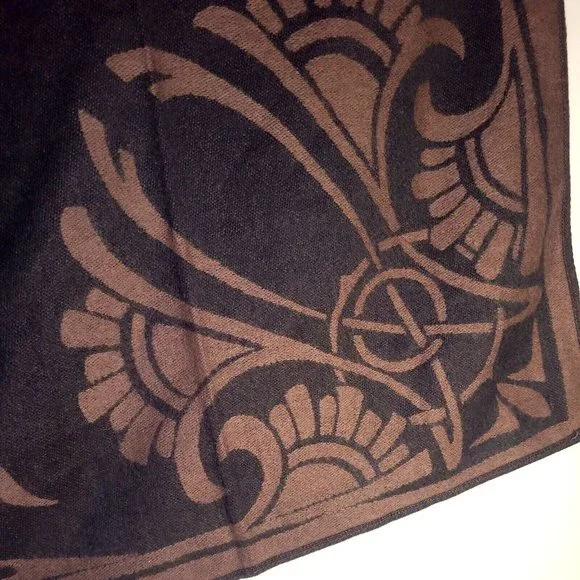 Pierre Balmain PARIS Winter wrap scarf Reversible Cashmere blend Purple 52"x52" - Picture 7 of 10